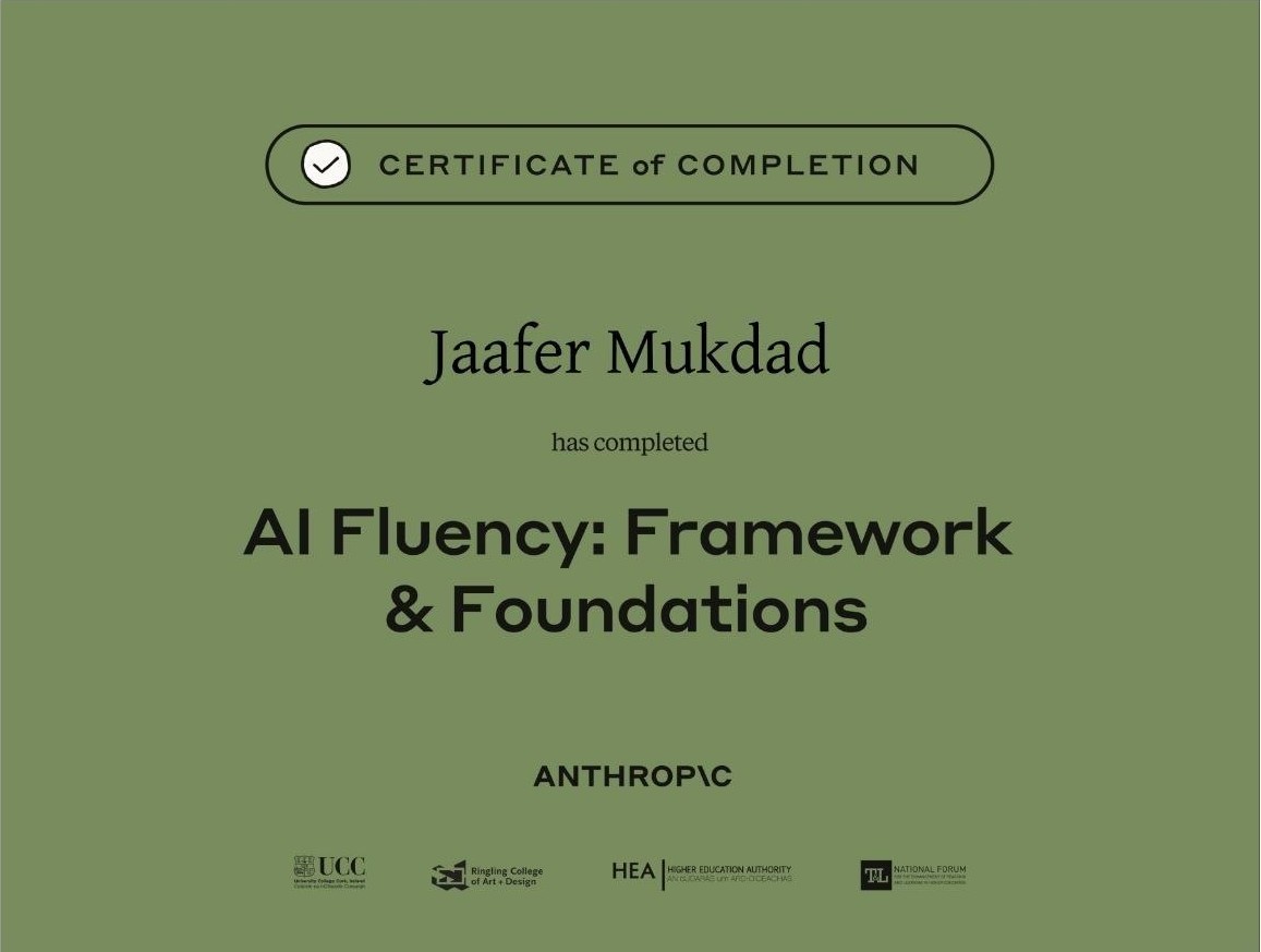 إتمام دورة AI Fluency: Framework & Foundations